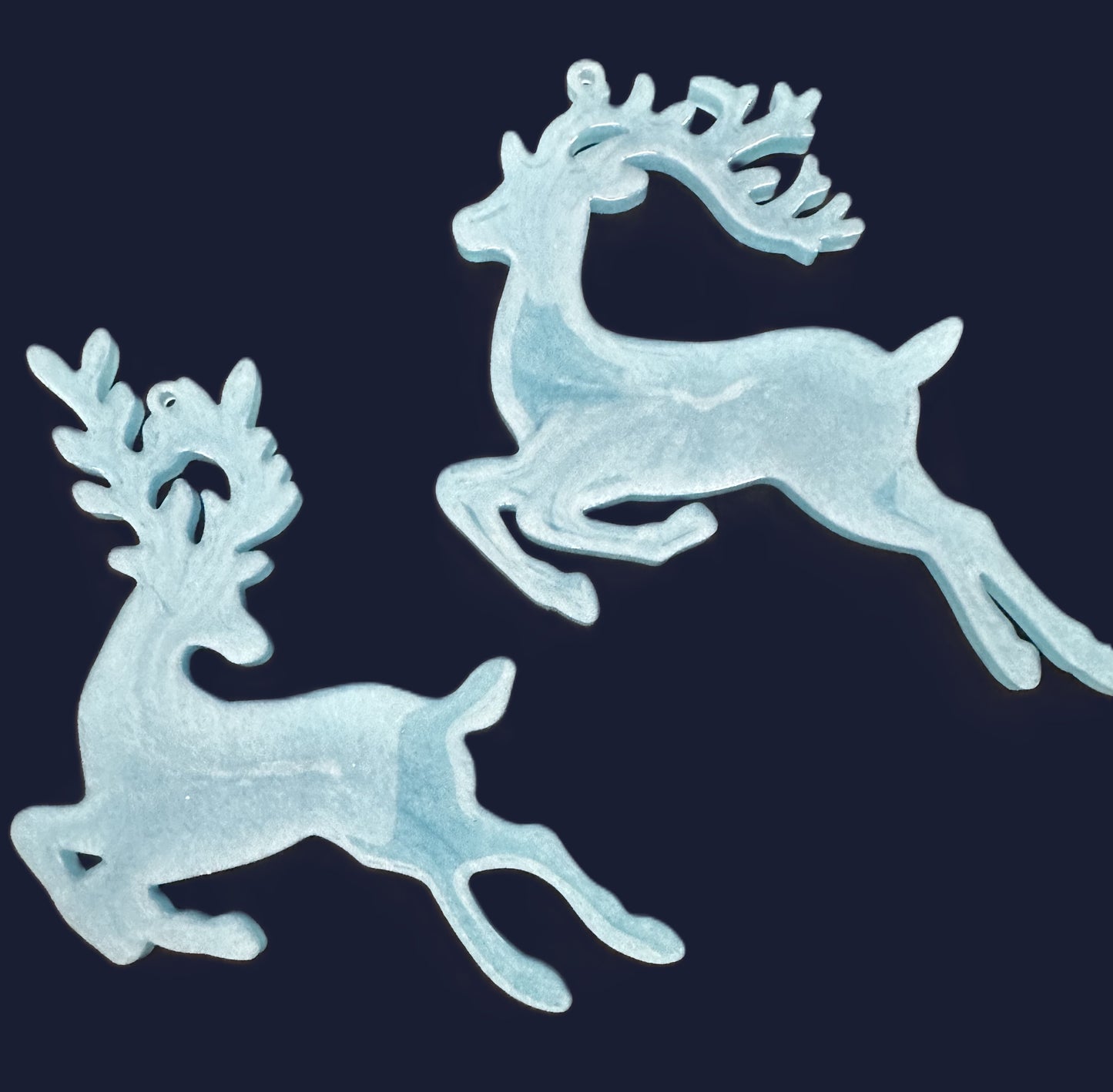 Whimsical Reindeer Silhouette Ornaments - Set of 2