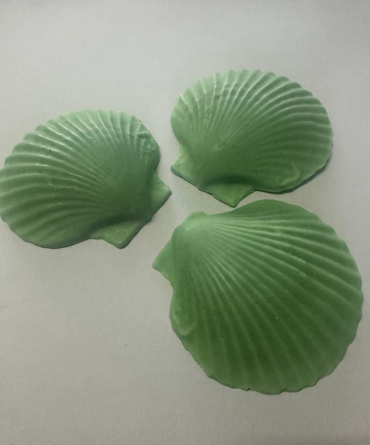 Set of 3 Decorative Scallop Shell Soaps, Fuji Apple Scent