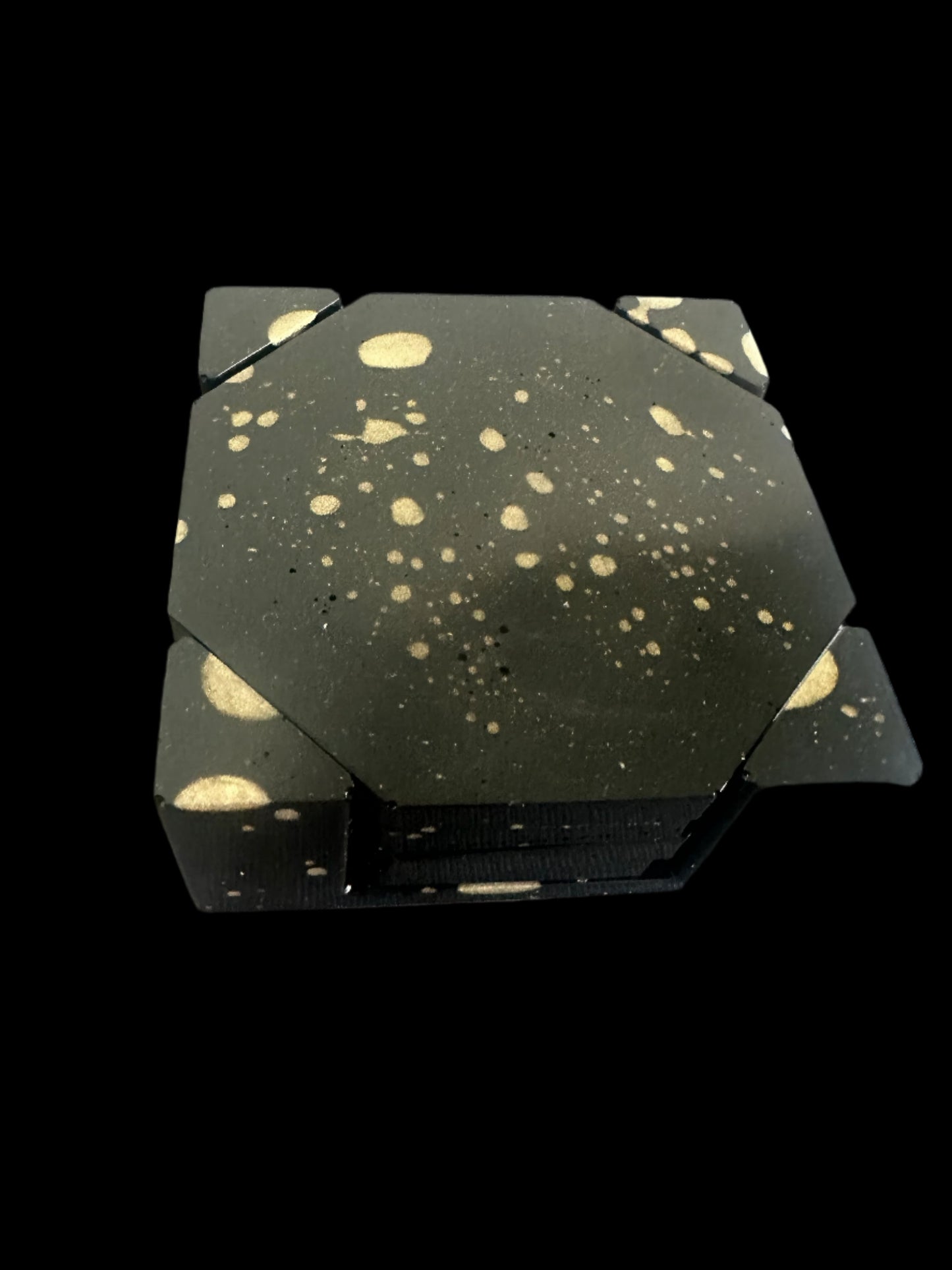 Modern Black Coasters with Gold Flecks