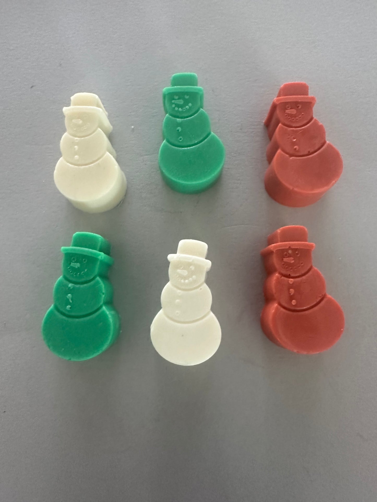Set of Snowmen Mini Soap Set (6, Red, Green, White)