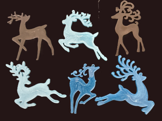 Whimsical Reindeer Silhouette Ornaments - Set of 2